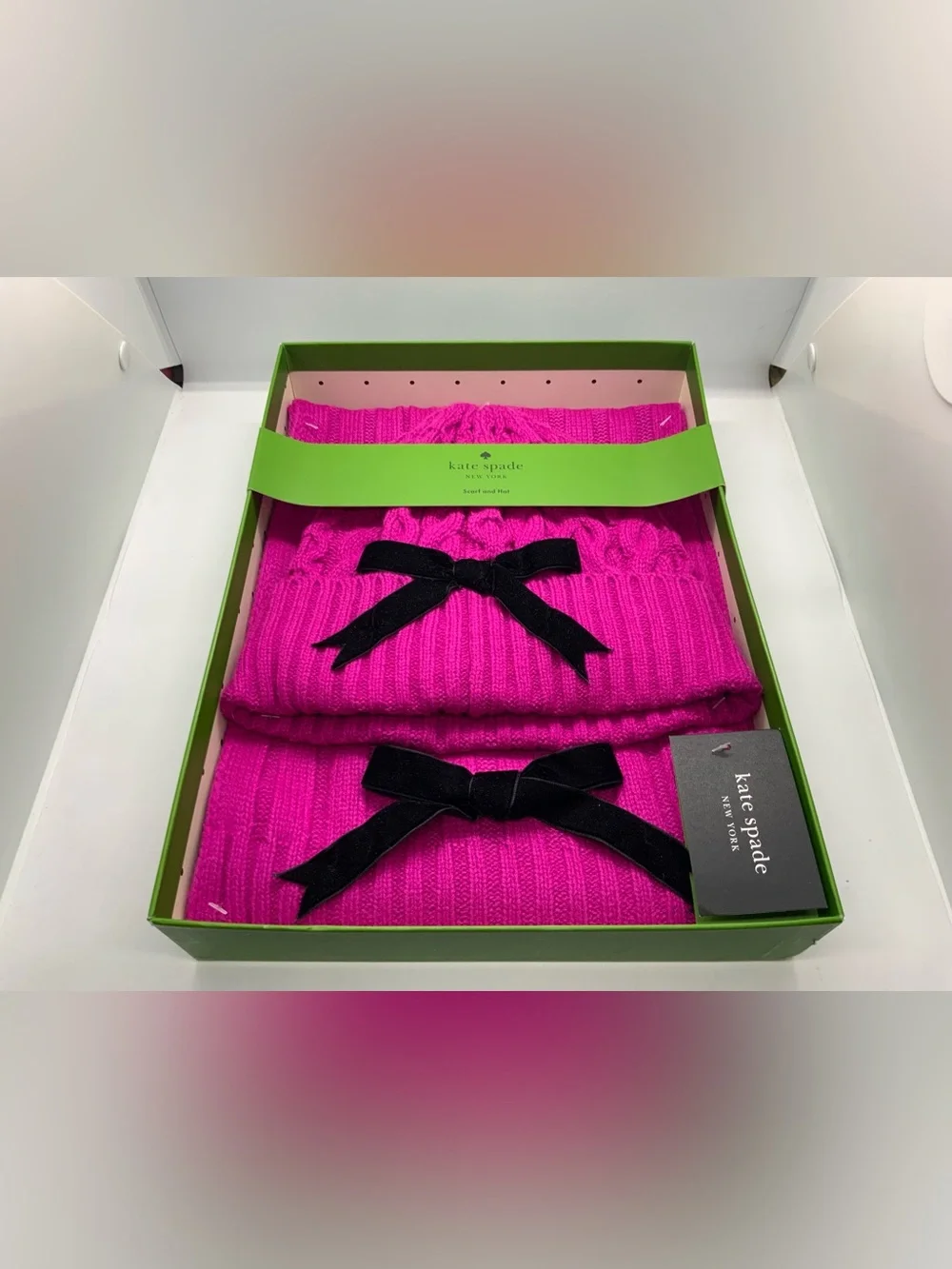 Kate Spade New York bow beanie & scarf gift box set Kate Spade New York